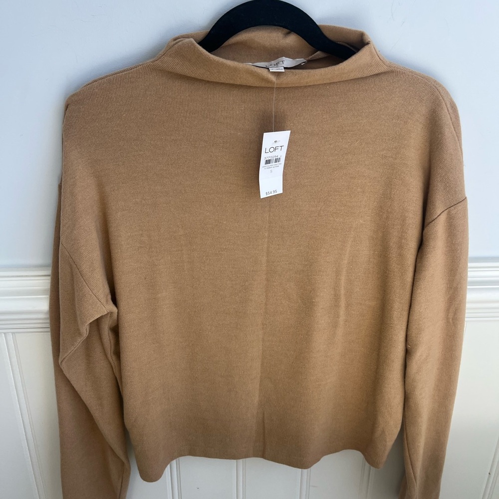 LOFT Women's Camel Cowl Neck Sweater